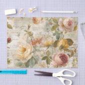 Oude gele en roze rozen tissuepapier (Craft)
