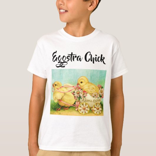 Oude Gele Kuiken Pasen T-shirt (Voorkant)