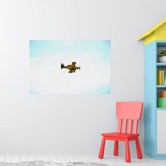 Oude Gele Propeller Vliegtuig Kunst Poster (Kinderkamer 1)