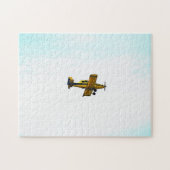 Oude Gele Propeller Vliegtuig Kunst Puzzel Legpuzzel (Horizontaal)