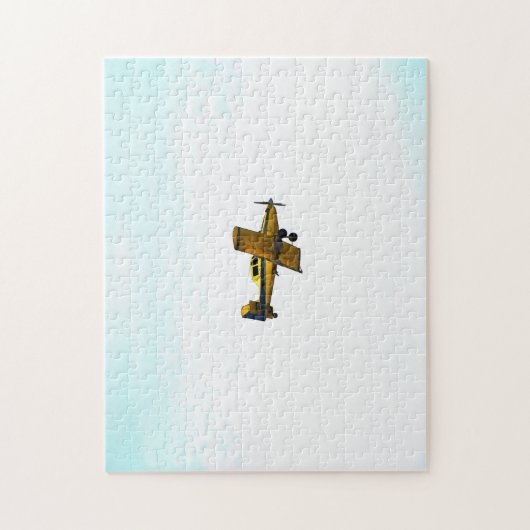 Oude Gele Propeller Vliegtuig Kunst Puzzel Legpuzzel (Verticaal)