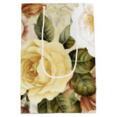 Oude Gele Roze en Witte Rozen Medium Cadeauzakje (Achterkant)