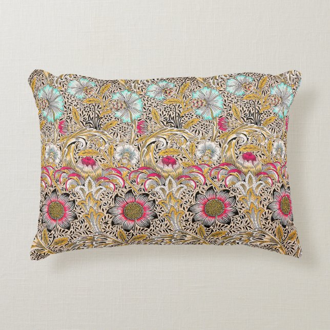 Oude gele roze William Morris's Corncockle Accent Kussen (Voorkant)