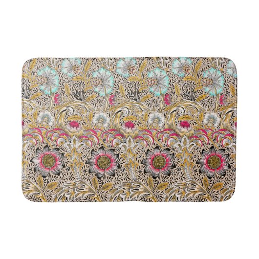 Oude gele roze William Morris's Corncockle Badmat (Voorkant)