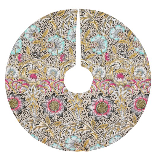 Oude gele roze William Morris's Corncockle Kerstboom Rok (Voorkant)