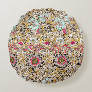 Oude gele roze William Morris's Corncockle Rond Kussen