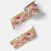 Oude gele roze William Morris's Corncockle Satijnen Lint (Achterkant)