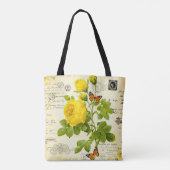 Oude gele rozen tote bag (Achterkant)