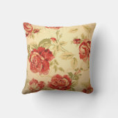 Oude gele rustieke rode roos op maat gemaakte trou kussen (Achterkant)