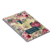 Oude gele shabby chic rozen vaas notitieboek (Rechterzijde)