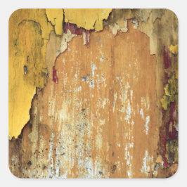 Oude gele wandschil vierkante sticker