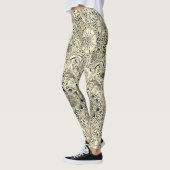 Oude gele zwarte William Morris Corncockle Leggings (Links)