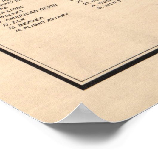 Oude gelijkstroomZOO-kaart (1914) nationaal zoölo Poster (Hoek)