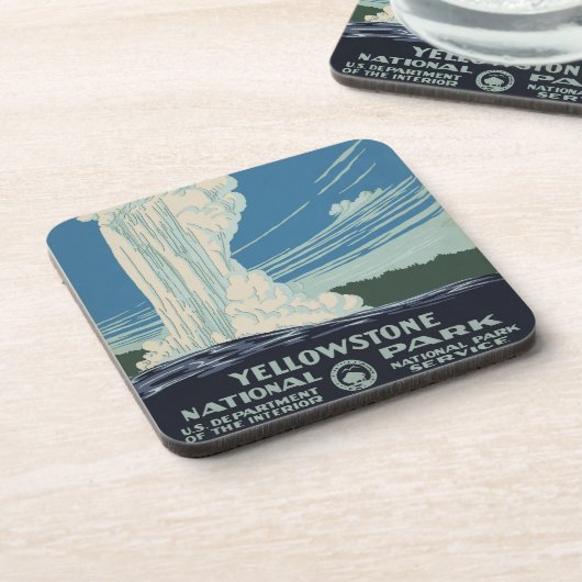 oude gelovigen in het Yellowstone National Park Bier Onderzetter (Linkerzijde)