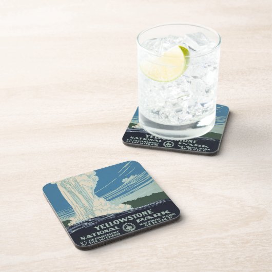  oude gelovigen in het Yellowstone National Park Bier Onderzetter (Rechterzijde)