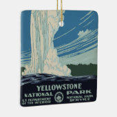  oude gelovigen in het Yellowstone National Park Keramisch Ornament (Rechts)