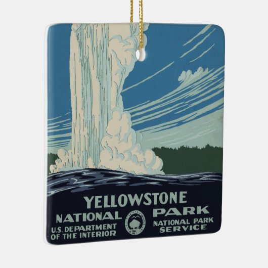 oude gelovigen in het Yellowstone National Park Keramisch Ornament (Rechts)