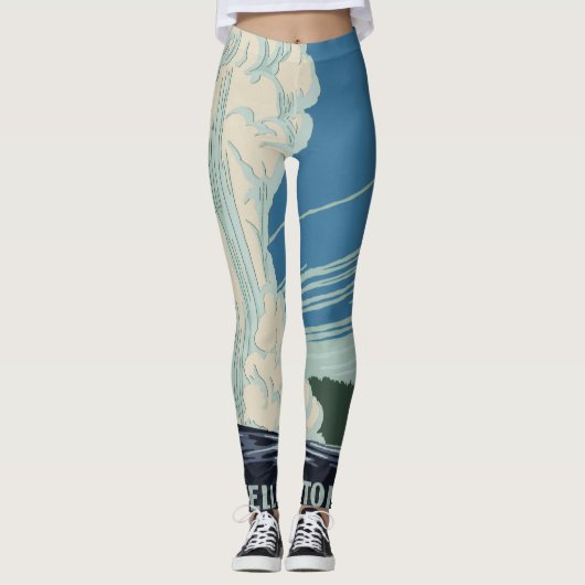  oude gelovigen in het Yellowstone National Park Leggings (Voorkant)