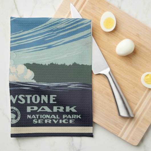 oude gelovigen in het Yellowstone National Park Theedoek (Quarter Fold)