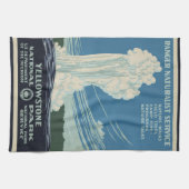 oude gelovigen in het Yellowstone National Park Theedoek (Horizontaal)