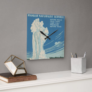  oude gelovigen in het Yellowstone National Park Vierkante Klok