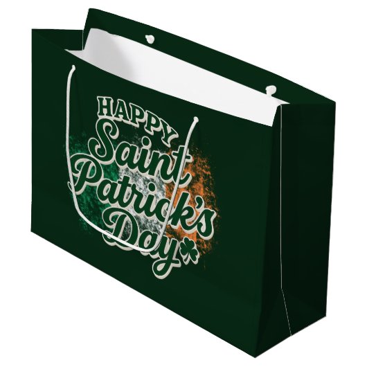 Oude Gelukkige St. Patrick's dag Groot Cadeauzakje (Voorkant Gekanteld)