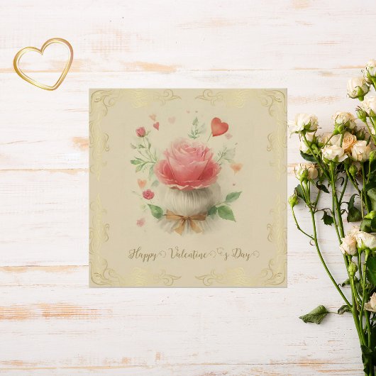 Oude gelukskaart voor Valentijnsdag Feestdagenkaart