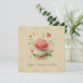 Oude gelukskaart voor Valentijnsdag Feestdagenkaart (Staand voorkant)