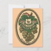 Oude gember wijn label tekst bewerken kaart (Voorkant)