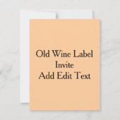 Oude gember wijn label tekst bewerken kaart (Achterkant)