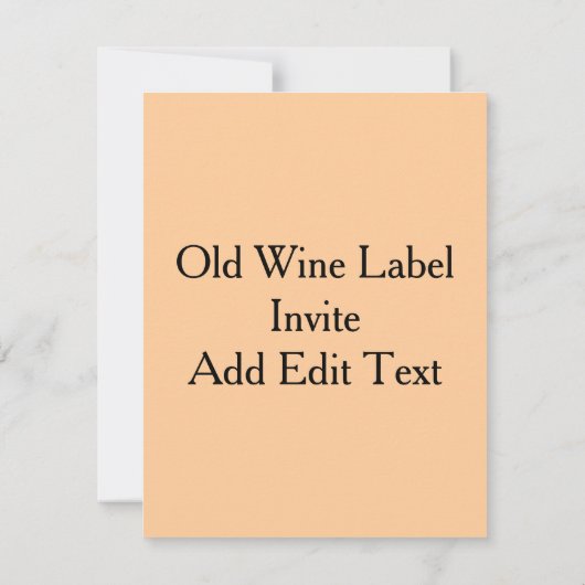 Oude gember wijn label tekst bewerken kaart (Achterkant)