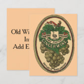 Oude gember wijn label tekst bewerken kaart (Voorkant / Achterkant)