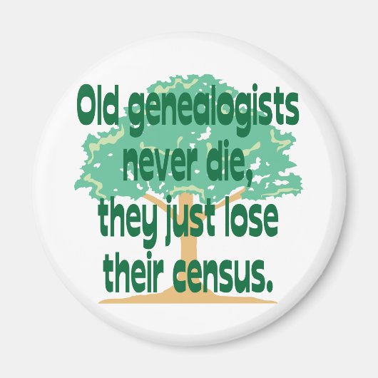 Oude genealisten sterven nooit magneet (Voorkant)