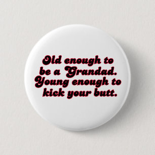 Oude genoeg grootvader ronde button 5,7 cm