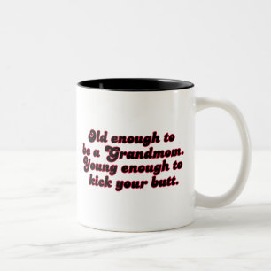 Oude genoeg oma tweekleurige koffiemok