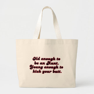 Oude genoeg tante grote tote bag