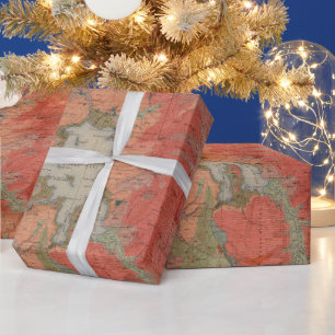 Oude geologische kaart van geelsteen (1904)  cadeaupapier