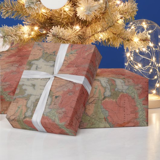 Oude geologische kaart van geelsteen (1904)  cadeaupapier (Feestdagen)