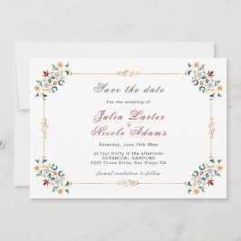 Oude geometrie ingewikkelde klassieke motief bruil save the date