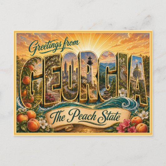 Oude Georgia Groet Vanansichtkaart Briefkaart (Voorkant)