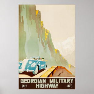 Oude Georgische Militaire Snelweg Reisposter Poster