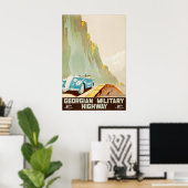 Oude Georgische Militaire Snelweg Reisposter Poster (Thuiskantoor)