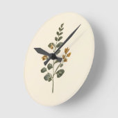Oude geperste wilde bloem Gele Botanische Blad⁠ Ronde Klok (Hoek)