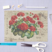 Oude Geranium Rood Sepia Aangepast Tissuepapier (Craft)