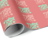 Oude Geruite Kerstmis Hulst Rood Cadeaupapier (Rol Hoek)