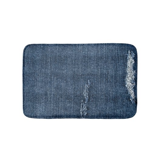 Oude gescheurde denim: jeans textuur. badmat (Voorkant)