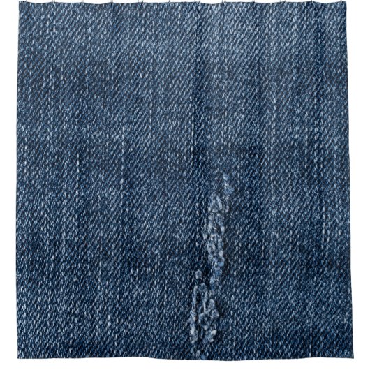 Oude gescheurde denim: jeans textuur. douchegordijn (Voorkant)