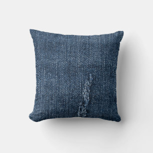Oude gescheurde denim: jeans textuur. kussen