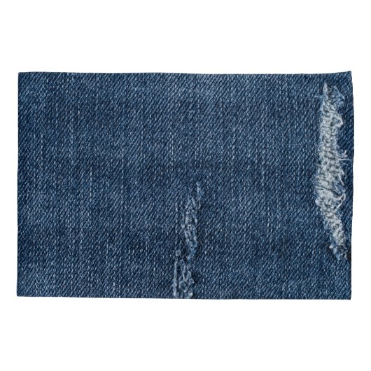 Oude gescheurde denim: jeans textuur. kussensloop (Achterkant)