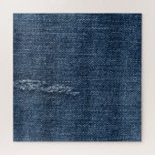 Oude gescheurde denim: jeans textuur. legpuzzel (Horizontaal)